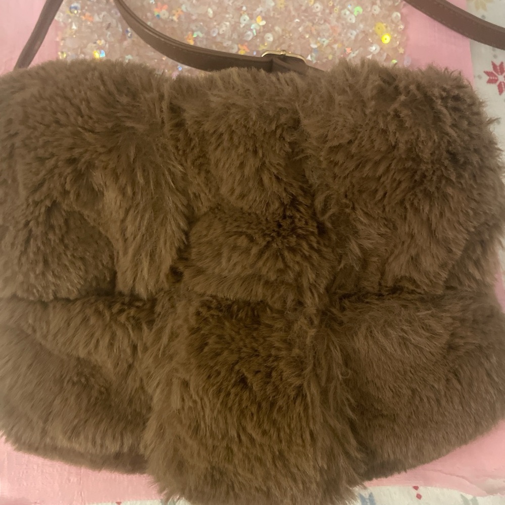Brown Faux Fur Y2K Bag